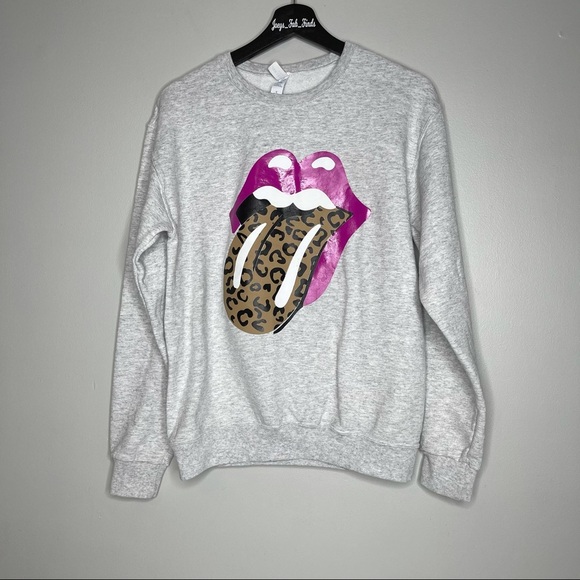 Pink lips leopard tongue the rolling stones shirt - Picture 1 of 10